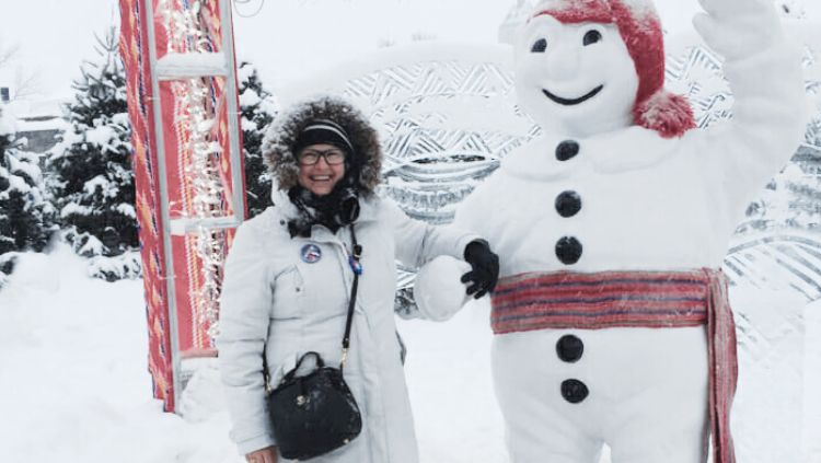 solo travel in winter with bon homme